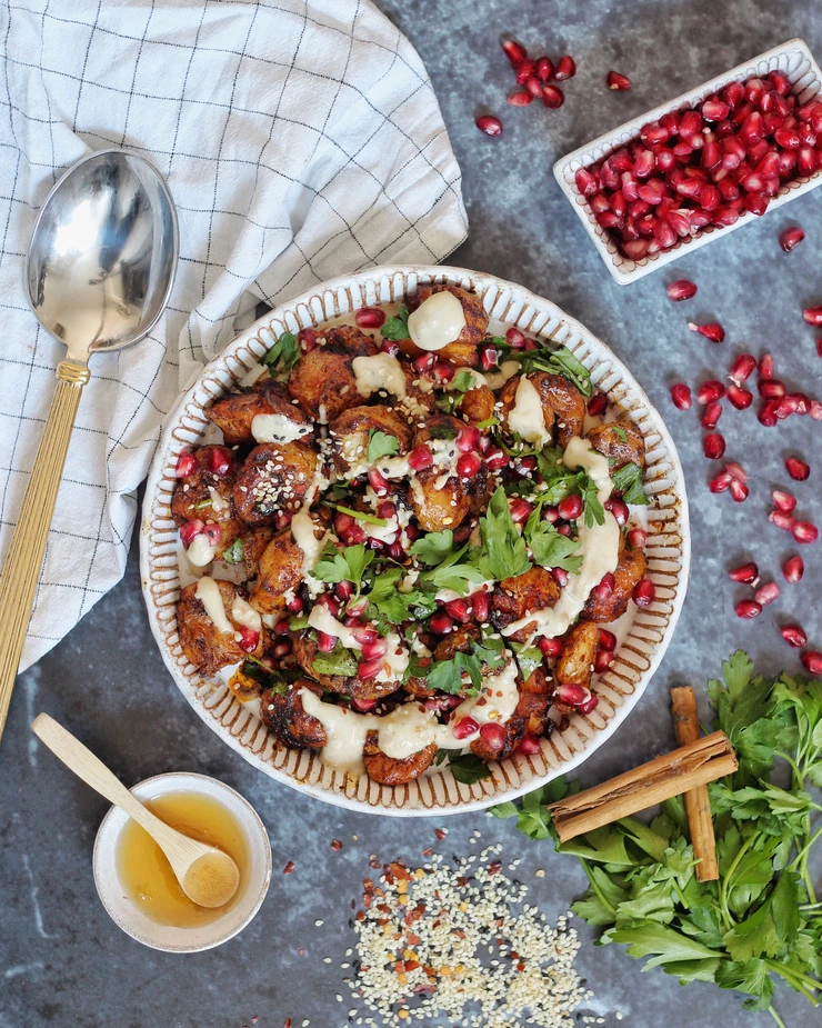 Hot Honey Smashed Potatoes